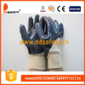CE Qualität Baumwoll-Liner Nitril beschichtet auf Palm / Finger Handschuhe, stricken Handgelenk (DCN306)